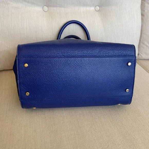 GENTLY LOVED Kate Spade blue pebble grain leather satchel with shoulder strap - Picture 6 of 12
